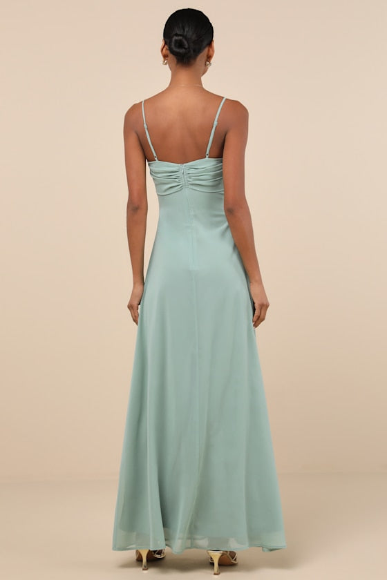 Jelena Sage Pleated Sleeveless Maxi Dress