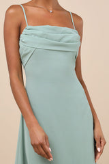 Jelena Sage Pleated Sleeveless Maxi Dress