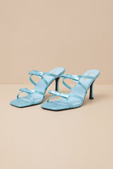 Pascaline Turquoise High Heel Slide Sandals