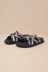 Killian Multi Tropical Print Slide Sandals