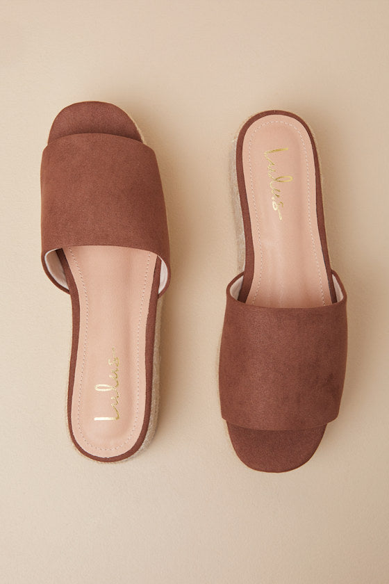 O'Ahu 2 Cocoa Brown Suede Espadrille Platforms