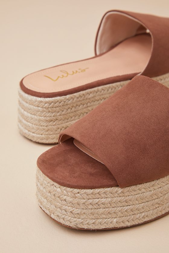 O'Ahu 2 Cocoa Brown Suede Espadrille Platforms