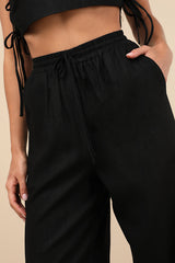 Irida Black Drawstring Pants
