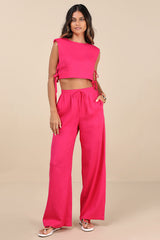 Irida Hot Pink Drawstring Pants