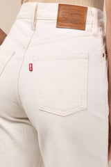 Ribcage White Wide-Leg High-Waisted Denim Jeans