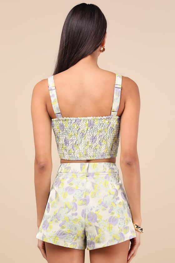 Carlita Light Mint Multi Jacquard Two-Piece Romper
