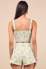 Carlita Light Mint Multi Jacquard Two-Piece Romper