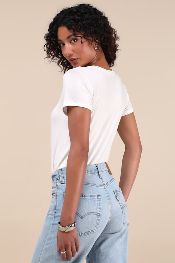 Skyra White T-Shirt Bodysuit