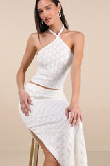 Daisy Ivory Pointelle Knit Midi Skirt