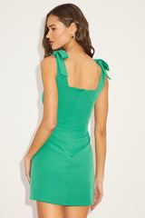 Your Sweetie Green Tie-Strap Mini Dress
