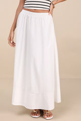 Varinia White Poplin A-Line Maxi Skirt