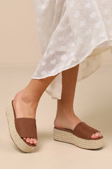 O'Ahu 2 Cocoa Brown Suede Espadrille Platforms