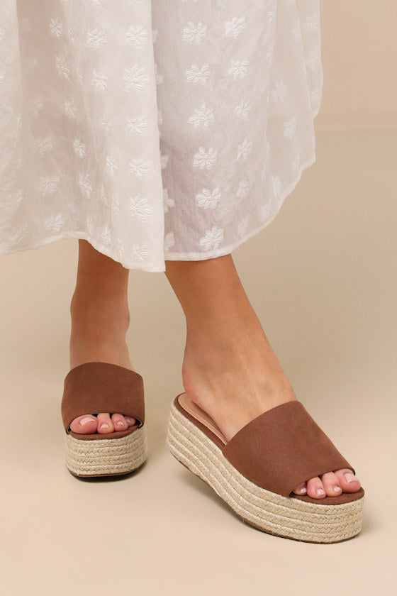 O'Ahu 2 Cocoa Brown Suede Espadrille Platforms