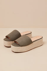 O'Ahu 2 Green Suede Espadrille Platforms