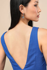 Packing for Positano Cobalt Blue Linen Sleeveless Mini Dress