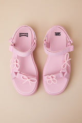 Twins Pink Floral Bow Strappy Flatform Sandals