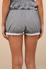 Justine Black Gingham Ruffled Bloomer Shorts