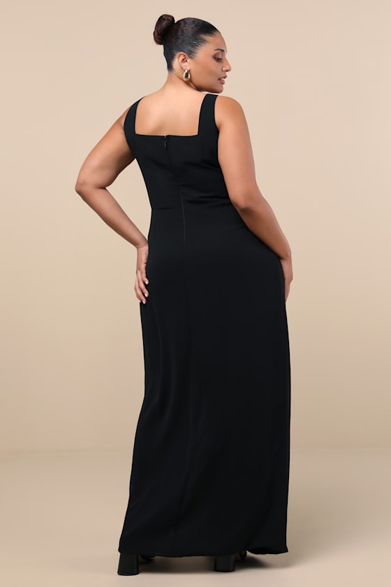 Glamorous Disposition Black Ruched Maxi Dress