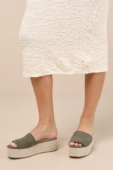 O'Ahu 2 Green Suede Espadrille Platforms