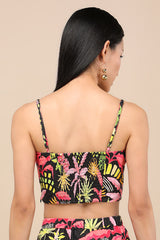 Matira Black Multi Tropical Print Cami Top