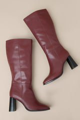 Reelee Oxblood Square Toe Knee-High Boots