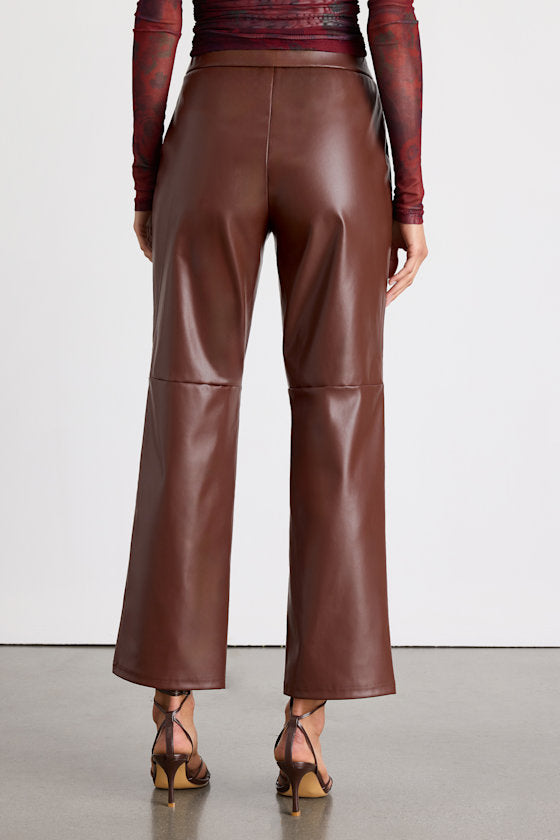 Open Minded Brown Vegan Leather Pants