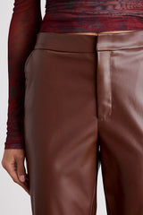 Open Minded Brown Vegan Leather Pants