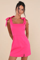 Your Sweetie Fuchsia Tie-Strap Mini Dress