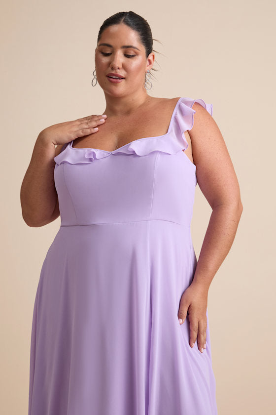 Dreamy Admiration Lilac Ruffled Maxi Dress