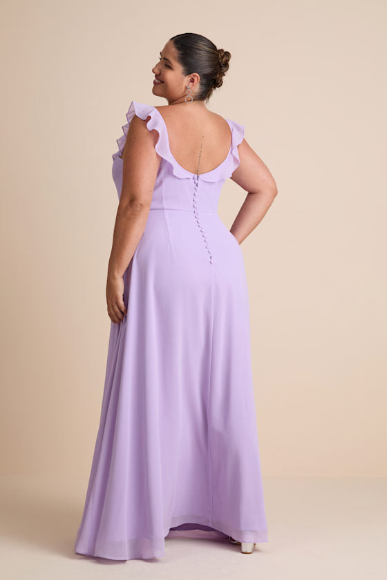 Dreamy Admiration Lilac Ruffled Maxi Dress