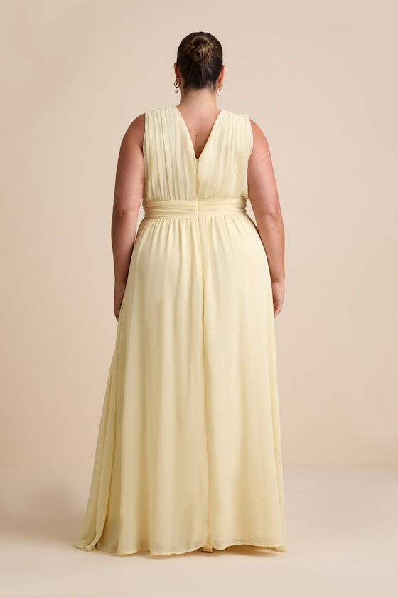 Heavenly Hues Pale Yellow Maxi Dress