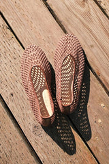 Marta Chocolate Woven Ballet Flats