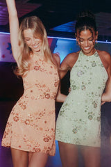 Destiny Light Orange Sequin Backless Mini Dress