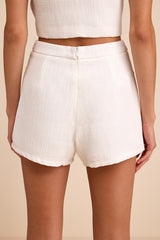 Perfect Company Ivory Tweed High-Waisted Shorts