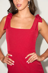 Your Sweetie Wine Red Tie-Strap Mini Dress
