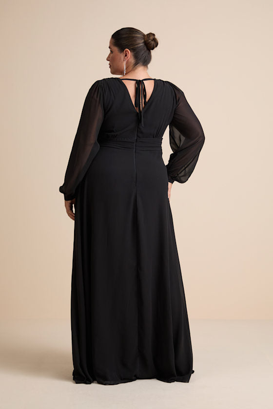 Love You So Black Long Sleeve Maxi Dress