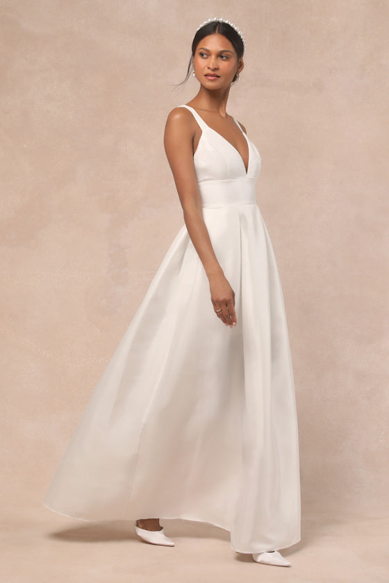 Ready For Romance Ivory Sleeveless Maxi Dress With Pockets