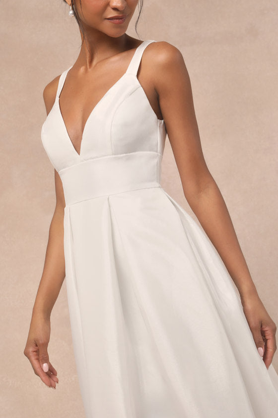 Ready For Romance Ivory Sleeveless Maxi Dress With Pockets