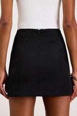 Greeting the Season Black High-Waisted Mini Skirt