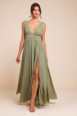 Heavenly Hues Sage Brush Maxi Dress