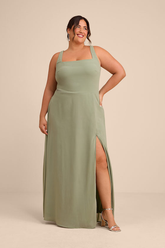 Remarkable Arrival Sage Brush Sleeveless Maxi Dress
