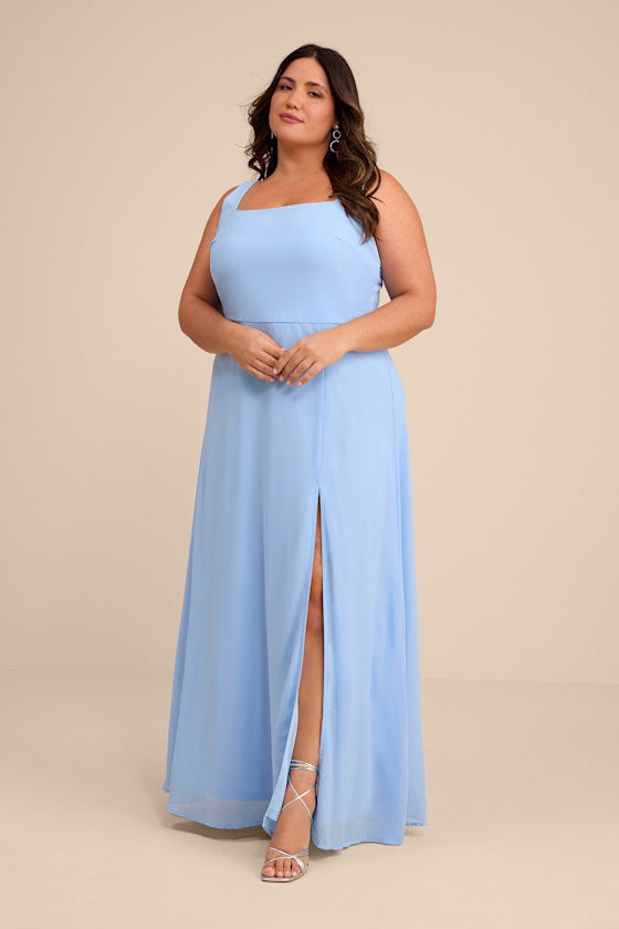 Remarkable Arrival Powder Blue Sleeveless Maxi Dress