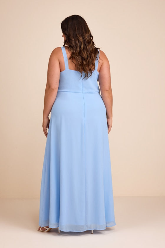 Remarkable Arrival Powder Blue Sleeveless Maxi Dress