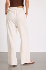 Stylish Ease Beige Linen High-Rise Wide-Leg Trouser Pants