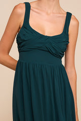 Sensational Moment Emerald Green Pleated Maxi Dress