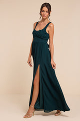 Sensational Moment Emerald Green Pleated Maxi Dress