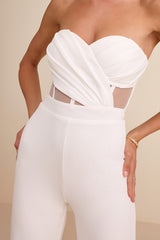 Surely Stunning Ivory Strapless Bustier Jumpsuit