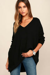 Ticket to Cozy Black Oversized Sweater