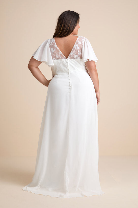 Beautiful Perfection White Flutter Sleeve Embroidered Maxi Dress