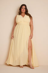 Heavenly Hues Pale Yellow Maxi Dress